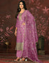 fashionable purple organza designer party wear heavy salwar suit collection with purple santoon 13603-acy3693 Back View
